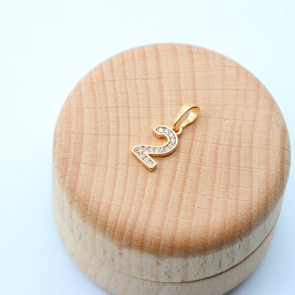 "Rose Gold Number 2 Pendant with Crystals – 18K Gold Plated Charm, XPPT1342 - Picture 3 of 13